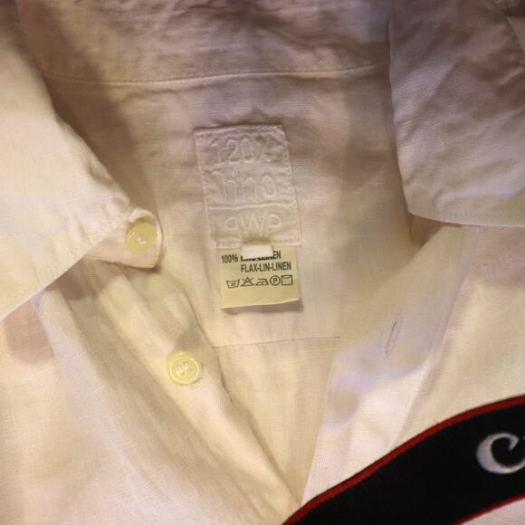 120% Lino short sleeved white linen shirt in size women's M - Picture 6 of 6